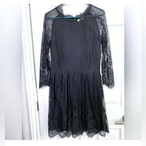 NWOT - Wyatt Black Lace Long Sleeve Dress